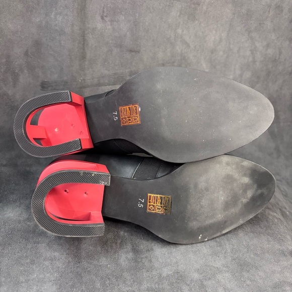 JEFFREY CAMPBELL Sz 7.5 Boots with Red Hollow Heel Alond Toe Ankle Booties NEW - Picture 5 of 9